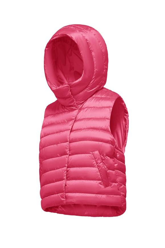 Please Jeans BOMBOOGIE SLEEVELESS DOWN JACKET - RASPBERRY MOON Italia