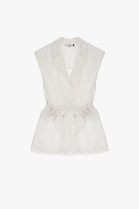 Please Jeans PLEASE GILET - L0D 000 - WHITE Consegna Veloce