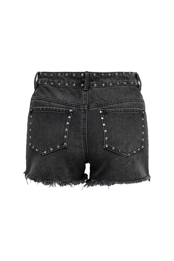 Please Jeans ONLPACY HW STUDDED DENIM SHORTS - 152 006 BLACK DENIM Promozione Limitata