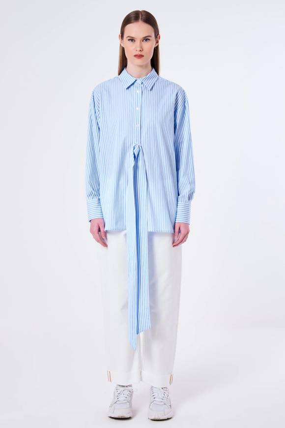 Please Jeans VICOLO SHIRT - TB1 008 - RIGHE/BLU Presa