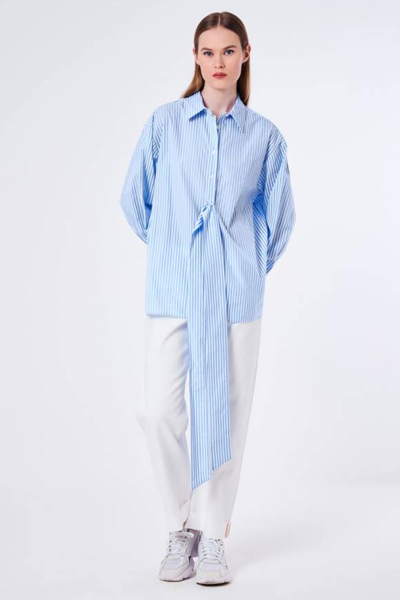 Please Jeans VICOLO SHIRT - TB1 008 - RIGHE/BLU Presa