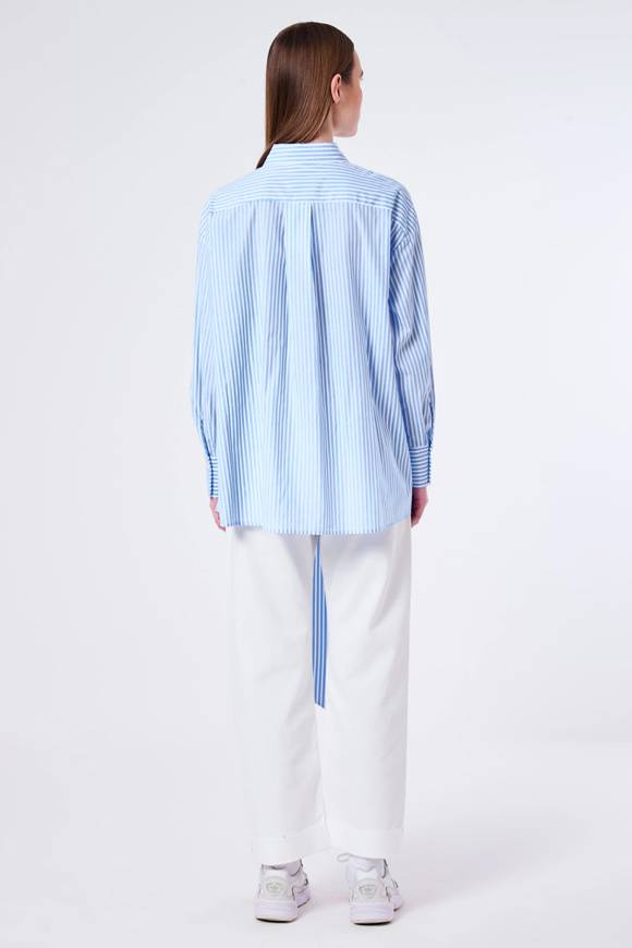 Please Jeans VICOLO SHIRT - TB1 008 - RIGHE/BLU Presa