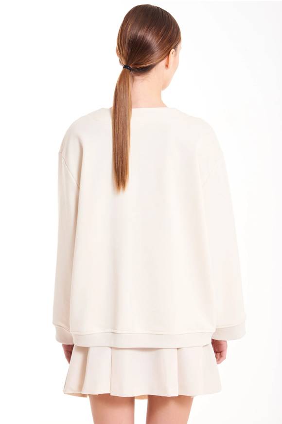 Please Jeans VICOLO SWEATER COLLEGE - RB0 116 - LATTE Online