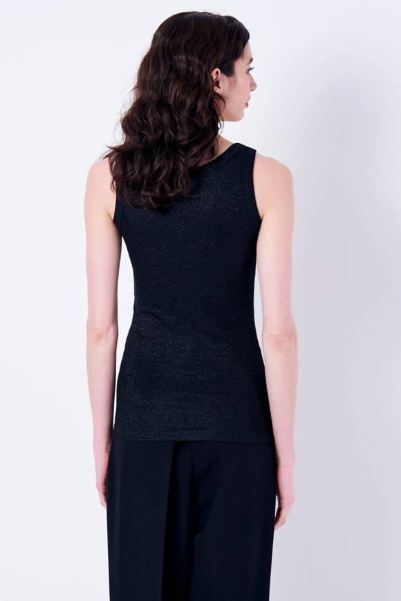 Please Jeans VICOLO TANK-TOP GLITTER - UB0 009 - BLACK Pezzi Unici