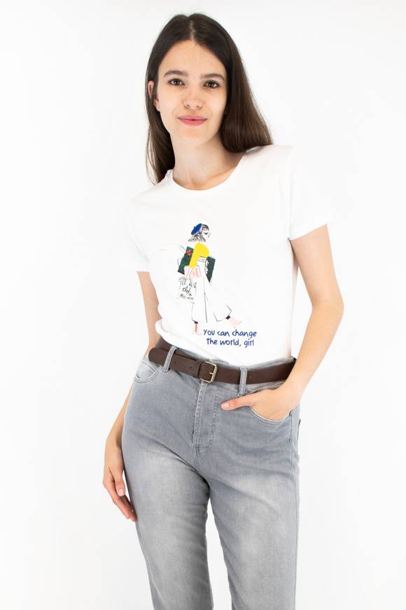 Please Jeans PLEASE T-SHIRT - T76 326 - WHITE Sottocosto