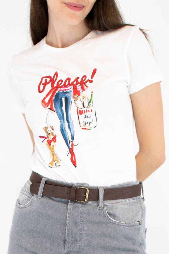 Please Jeans PLEASE T-SHIRT - T76 329 - WHITE Novità