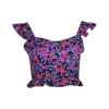 Poems Roma TOP CROP VOLANT FIORI FUCSIA