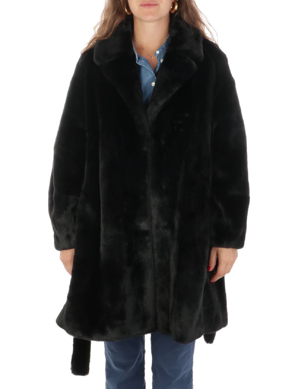NENETTE Giacca Lunga Donna in Ecopelliccia Promozione Limitata