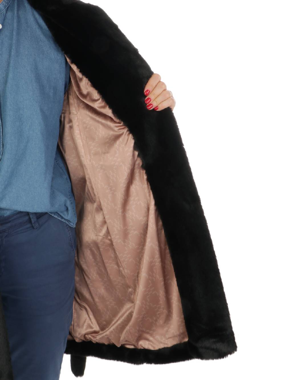 NENETTE Giacca Lunga Donna in Ecopelliccia Promozione Limitata