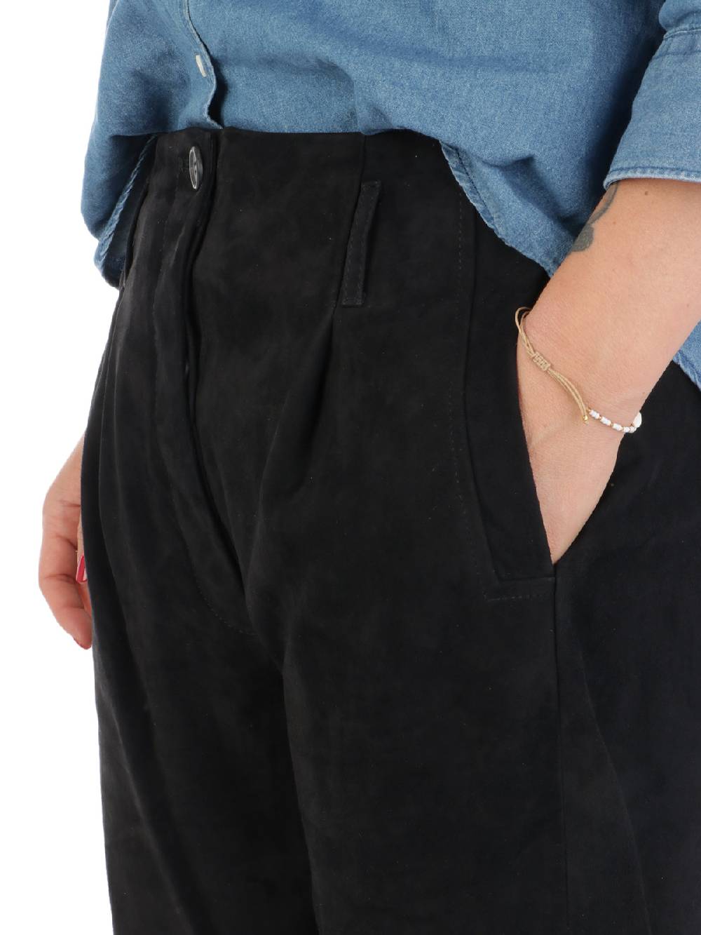 KILTIE Pantaloni Donna Arles in Suede Affare Del Giorno