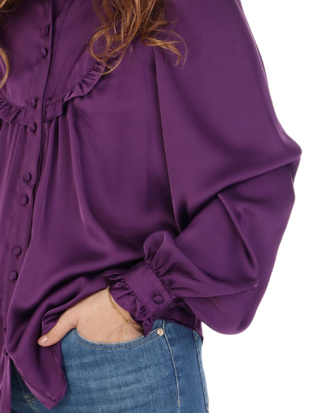F.IT Camicia Donna con Rouches Consegna Veloce