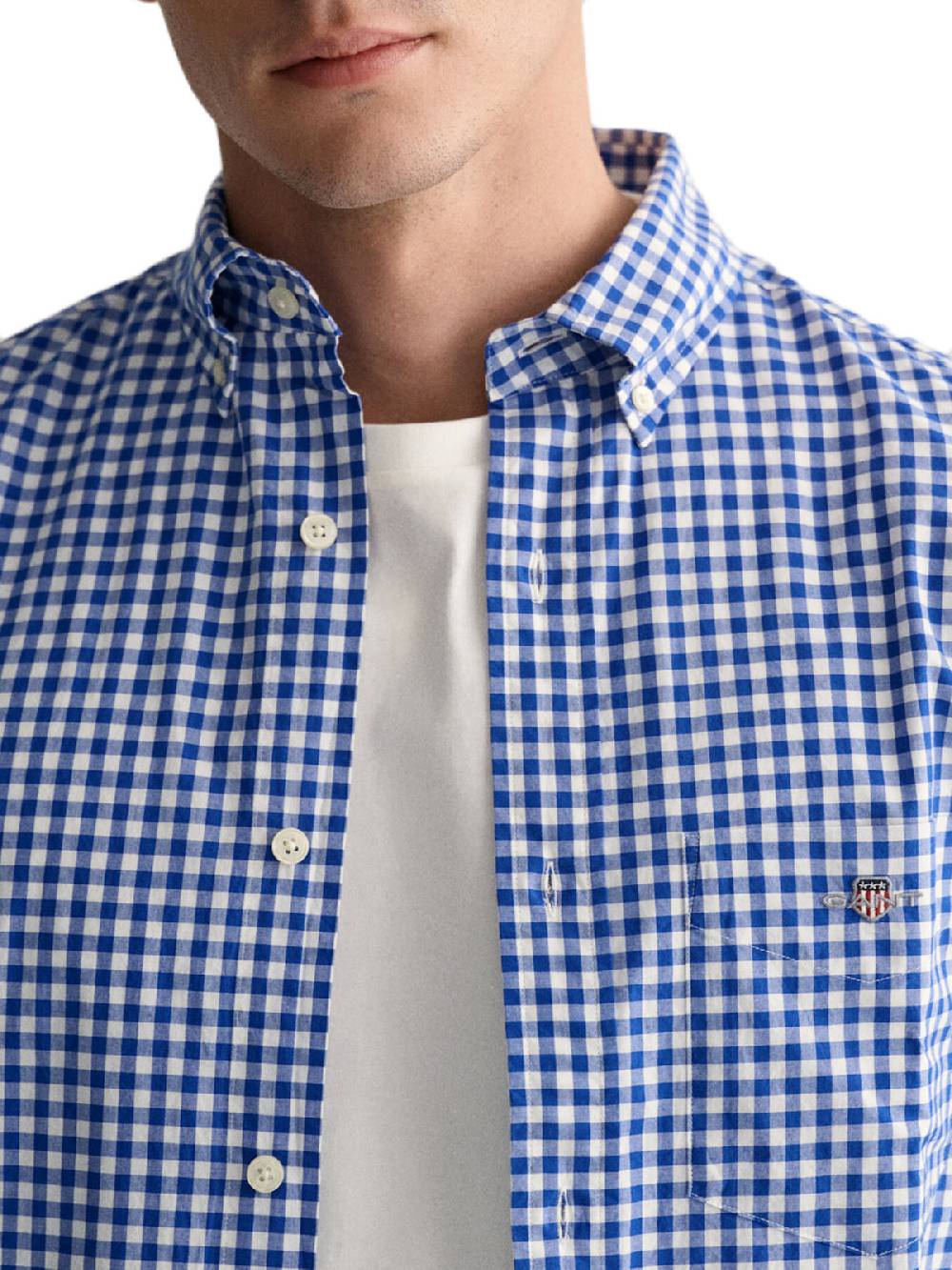 Gant Reg Classic Poplin Gingham Shirt In Vendita