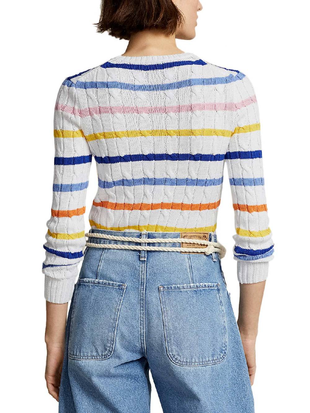 POLO RALPH LAUREN Pullover Donna Treccia a Righe