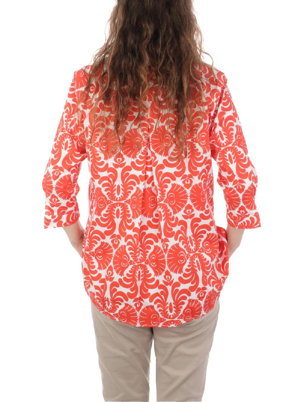 CALIBAN Camicia Donna A Fiori Stretch Prezzo Ridotto