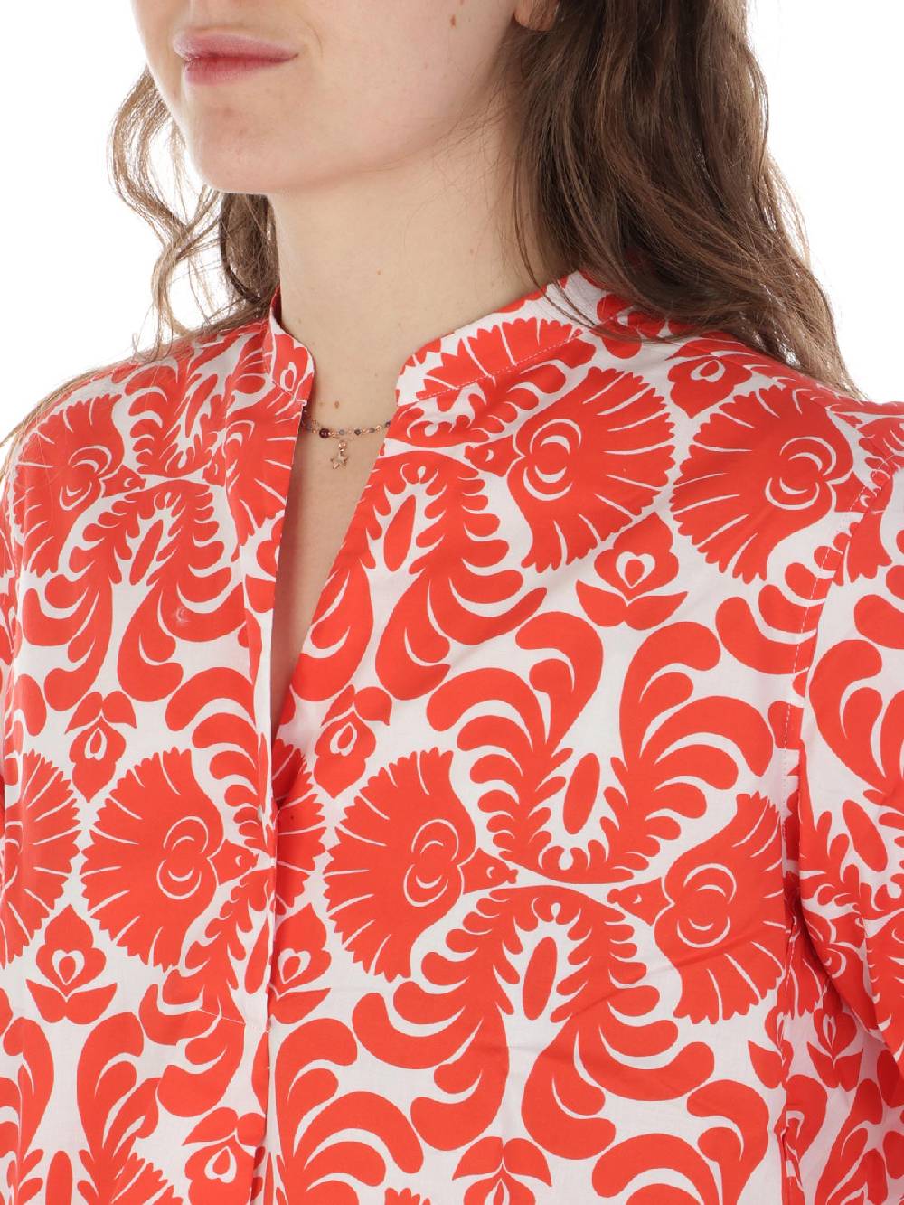 CALIBAN Camicia Donna A Fiori Stretch Prezzo Ridotto