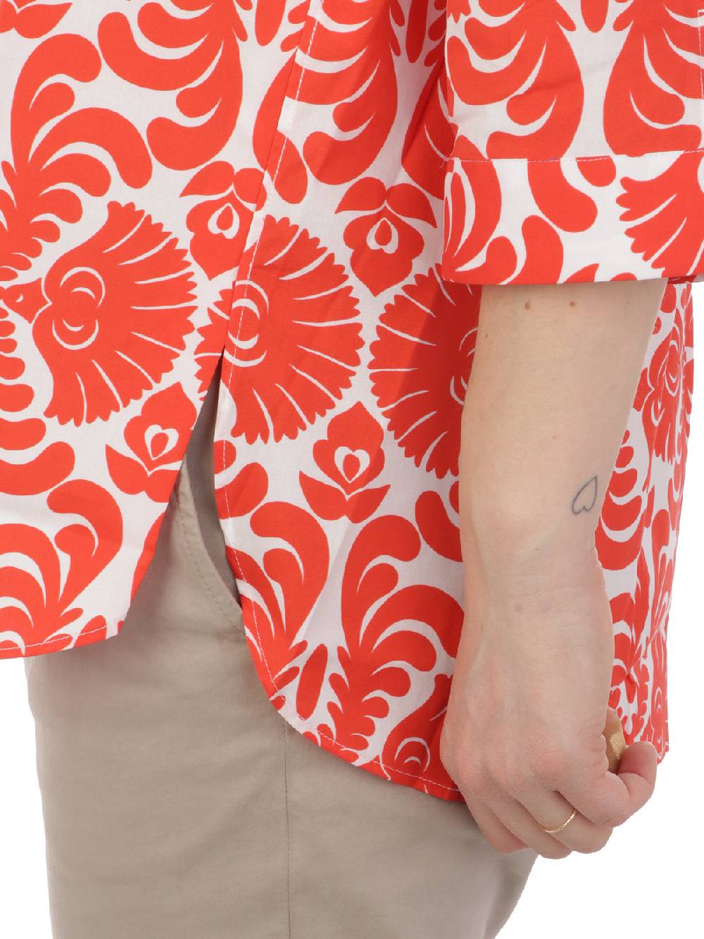 CALIBAN Camicia Donna A Fiori Stretch Prezzo Ridotto