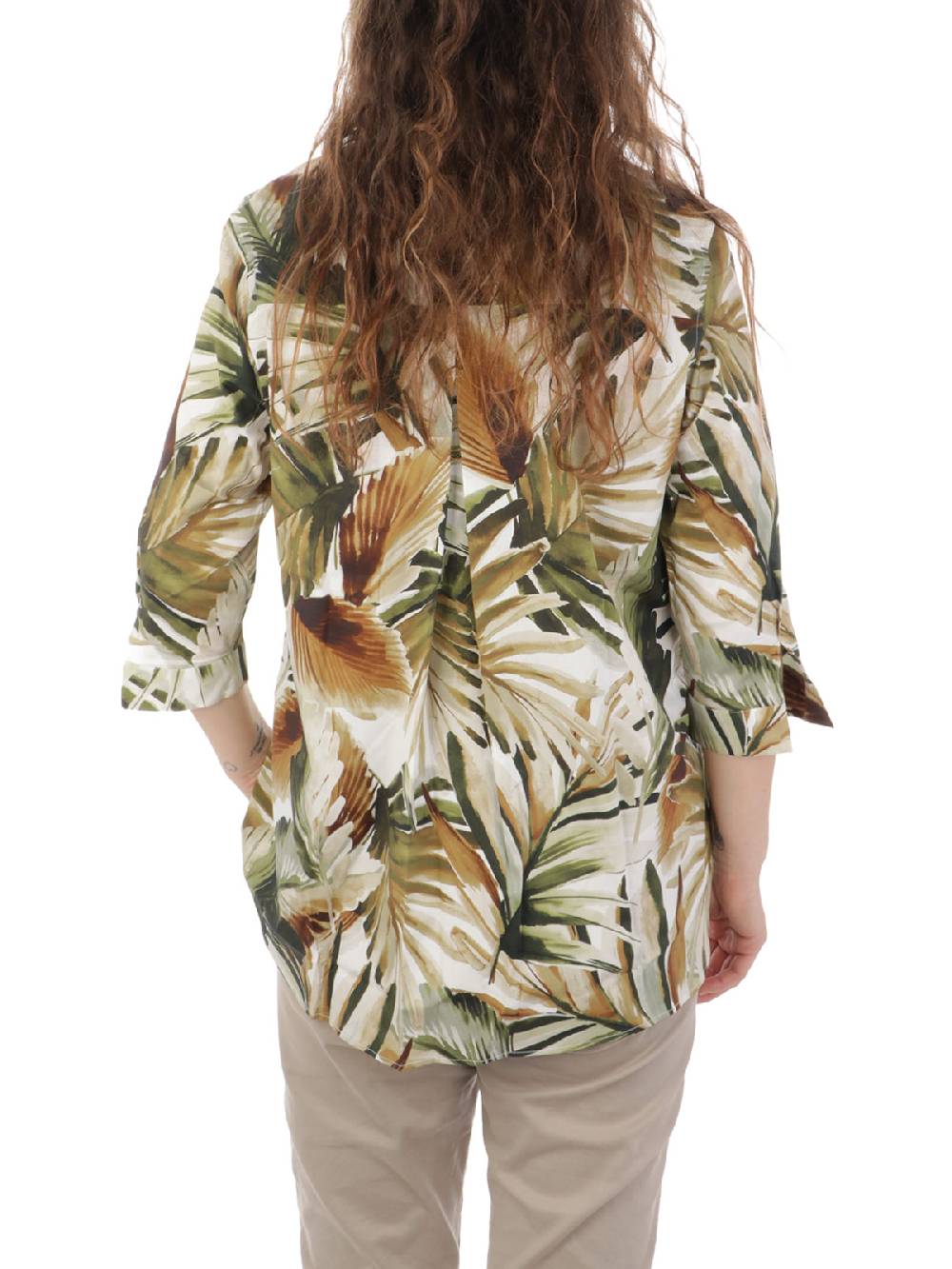 CALIBAN Camicia Donna A Fiori Stretch Sottocosto
