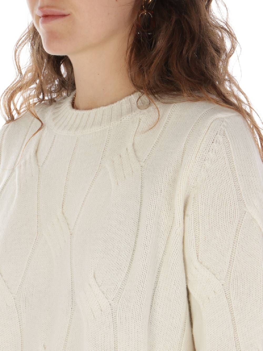 KANGRA Maglia Donna in Lana e Cashmere a Treccia Saldi