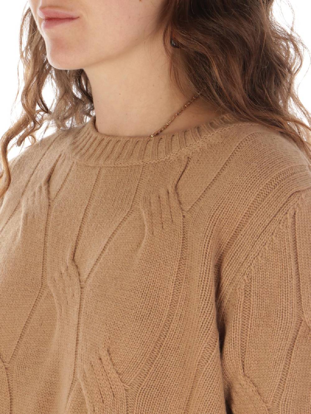 KANGRA Maglia Donna in Lana e Cashmere a Treccia Hotsell