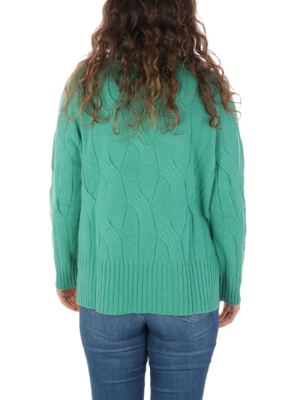 KANGRA Maglia Donna in Lana e Cashmere a Treccia Vendita Calda