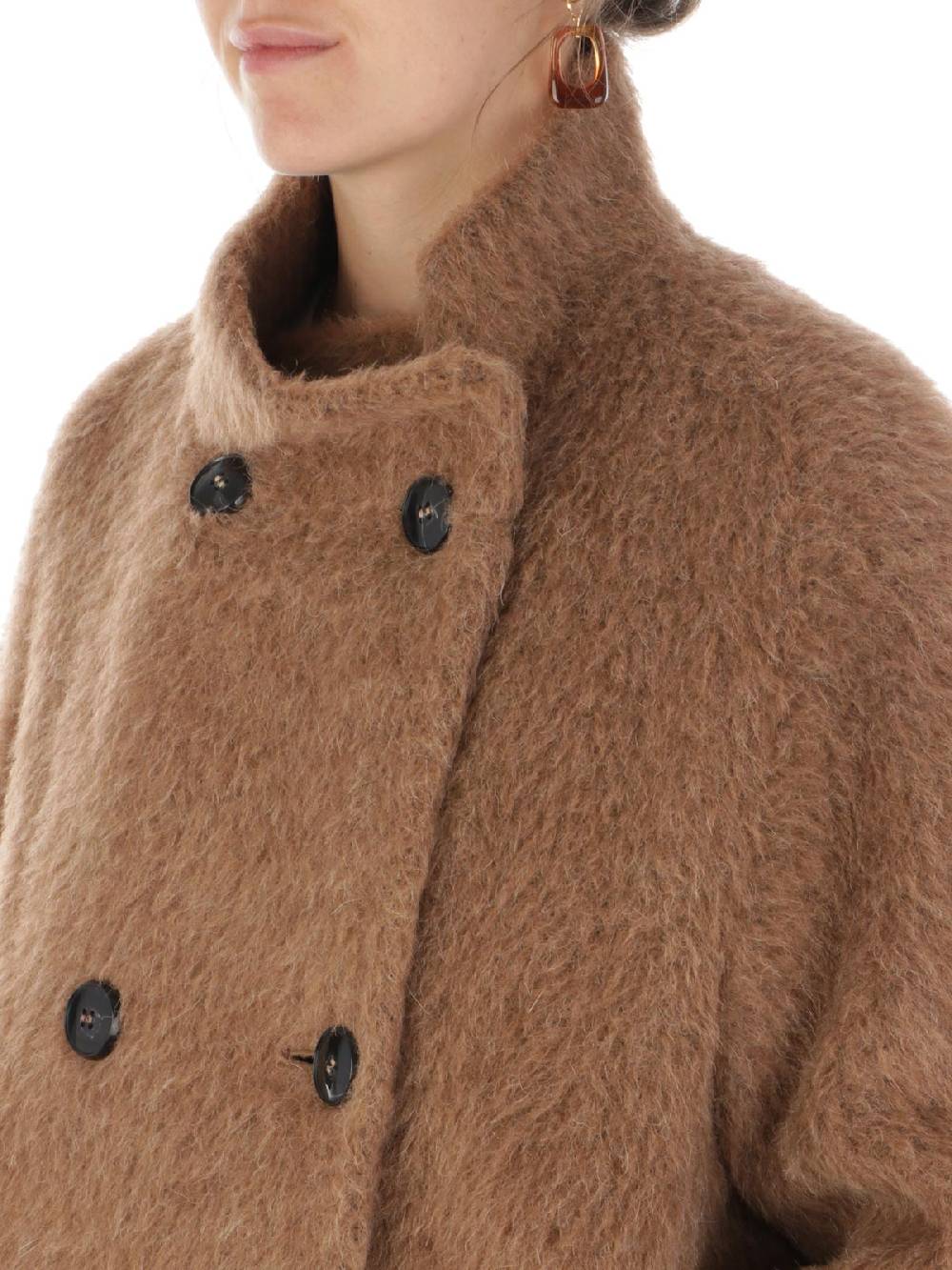 CINZIA ROCCA Cappotto Doppiopetto Donna a Collo Alto Saldi
