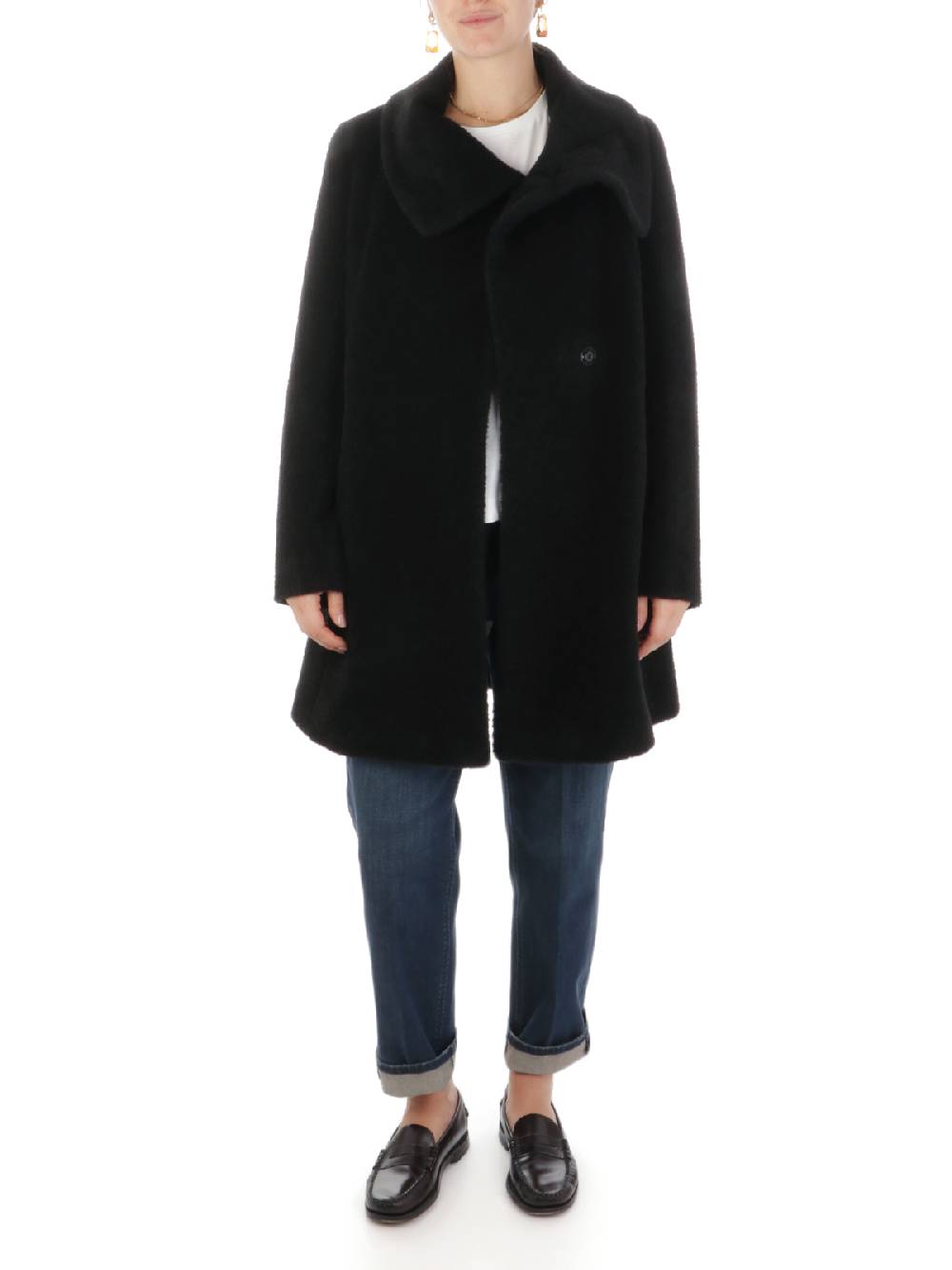 CINZIA ROCCA Cappotto Donna in Lana e Alpaca Vendita Calda