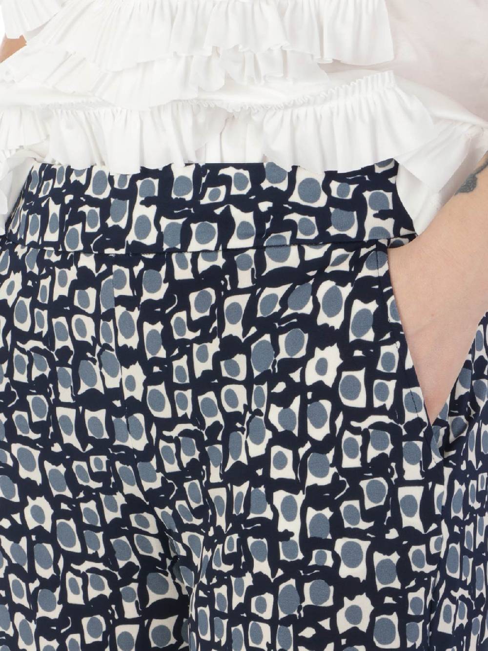 VIA MASINI 80 Pantaloni Donna Fanstasia in Viscosa Prezzo Ridotto
