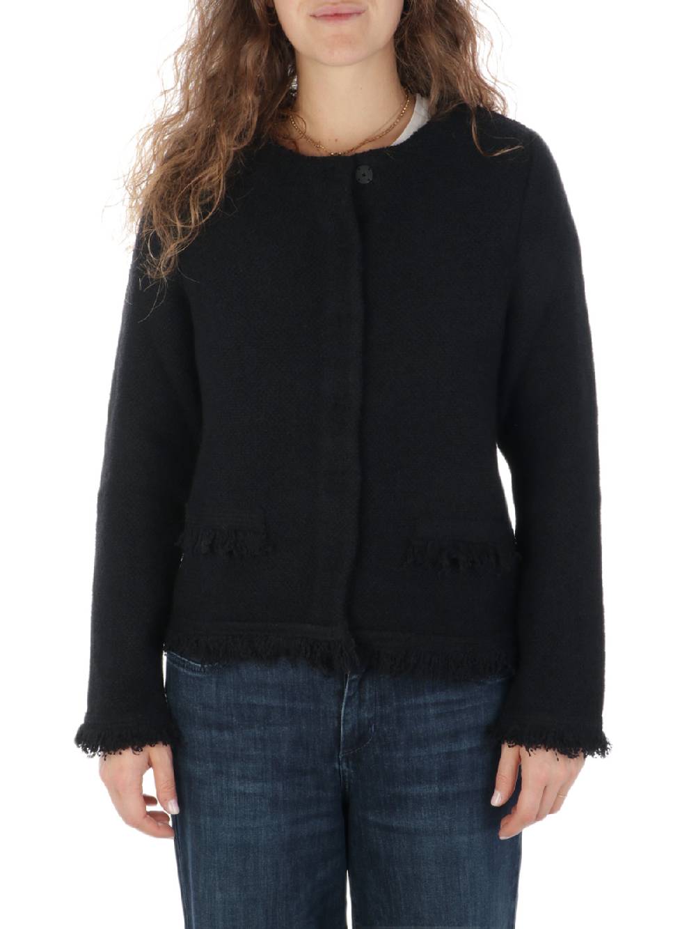 ANNECLAIRE Cardigan Donna con Frange Vendita Calda