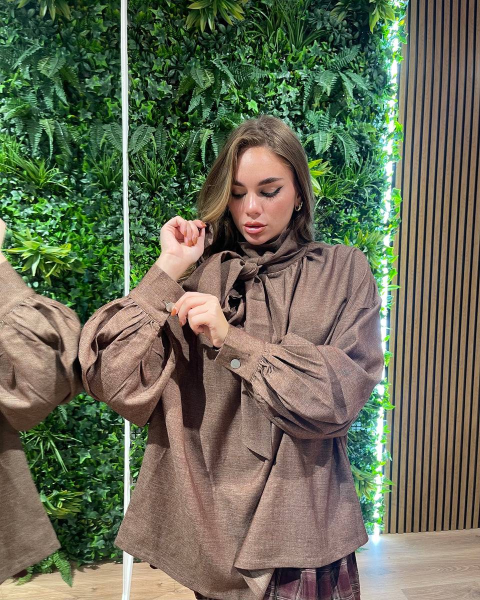 Lovely Sisters Camicia ampia marrone Shopping Online