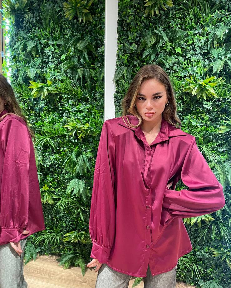 Lovely Sisters Camicia effetto raso magenta Consegna Veloce