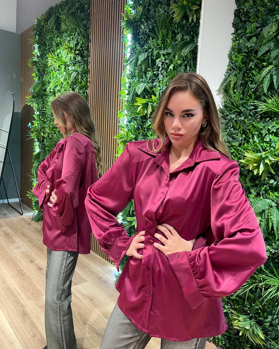 Lovely Sisters Camicia effetto raso magenta Consegna Veloce