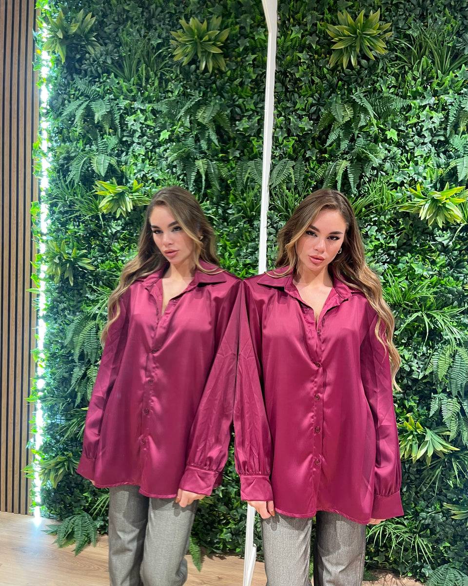 Lovely Sisters Camicia effetto raso magenta Consegna Veloce
