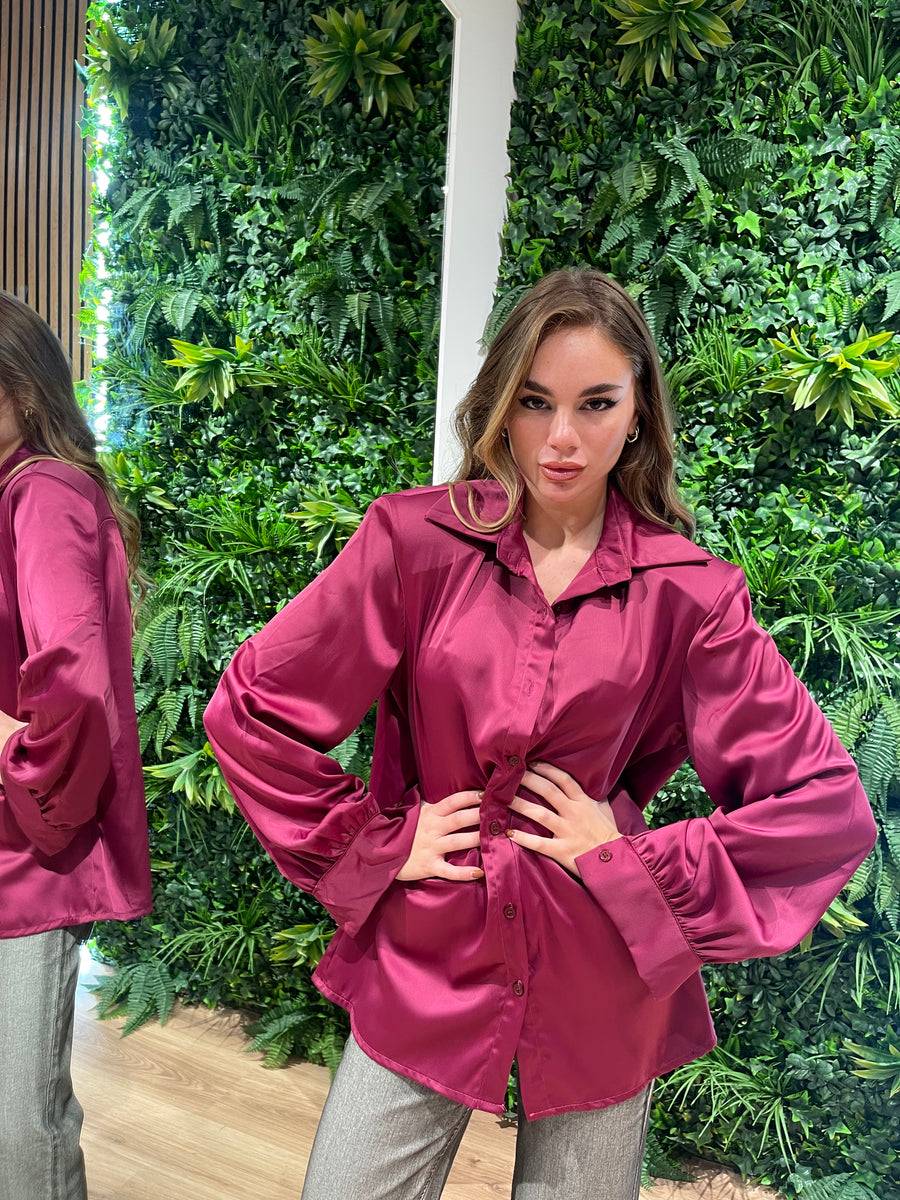 Lovely Sisters Camicia effetto raso magenta Consegna Veloce