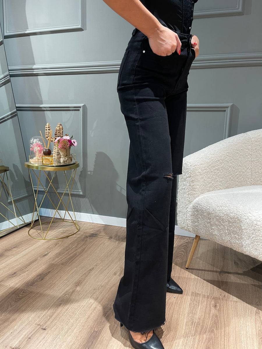 Lovely Sisters Jeans nero a palazzo Economico