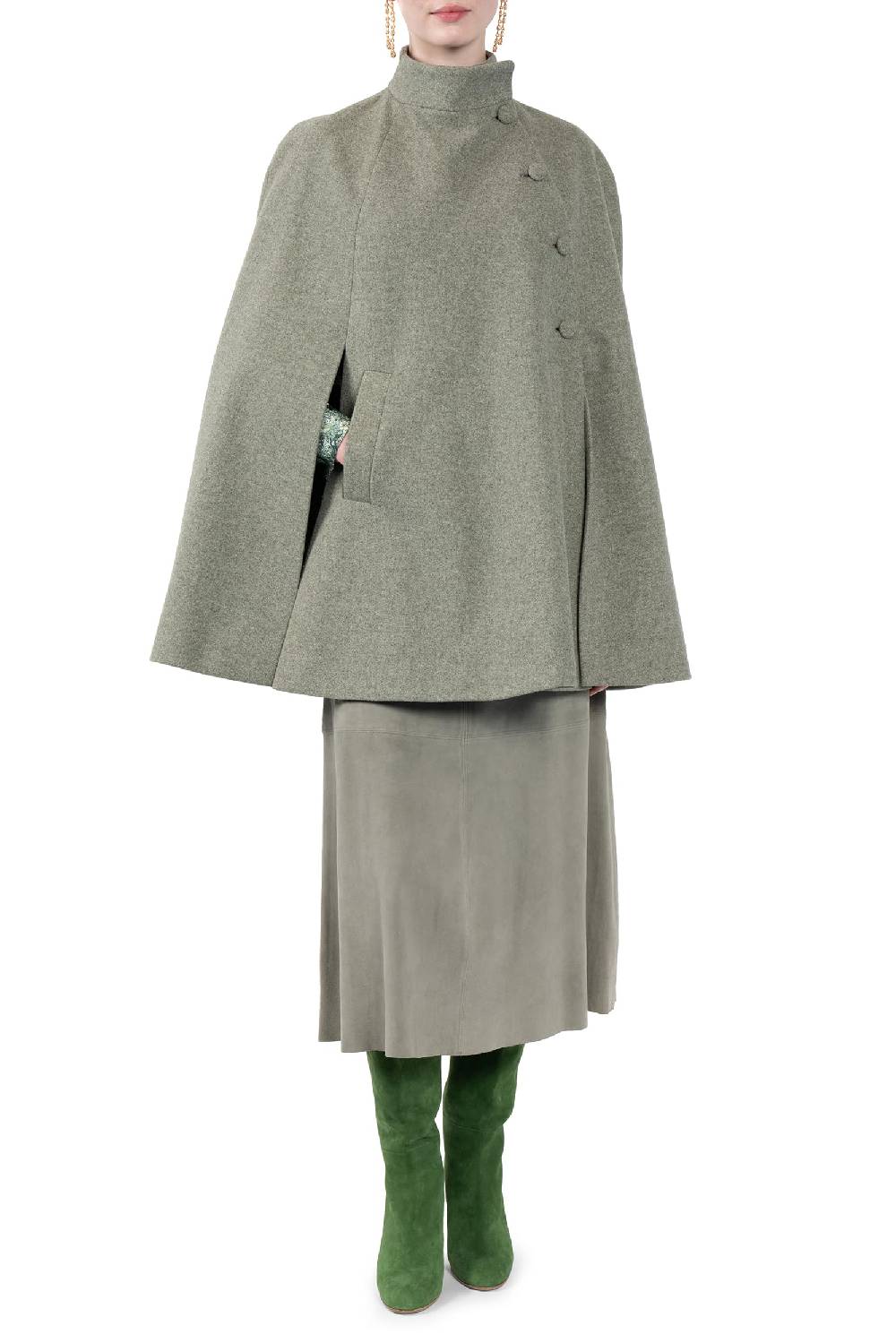 Luisa Beccaria Mantella Reglan in lana In Vendita