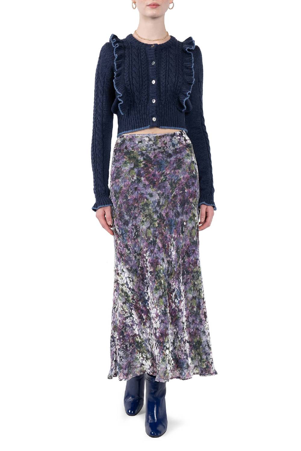 Luisa Beccaria Cardigan con volant In Linea