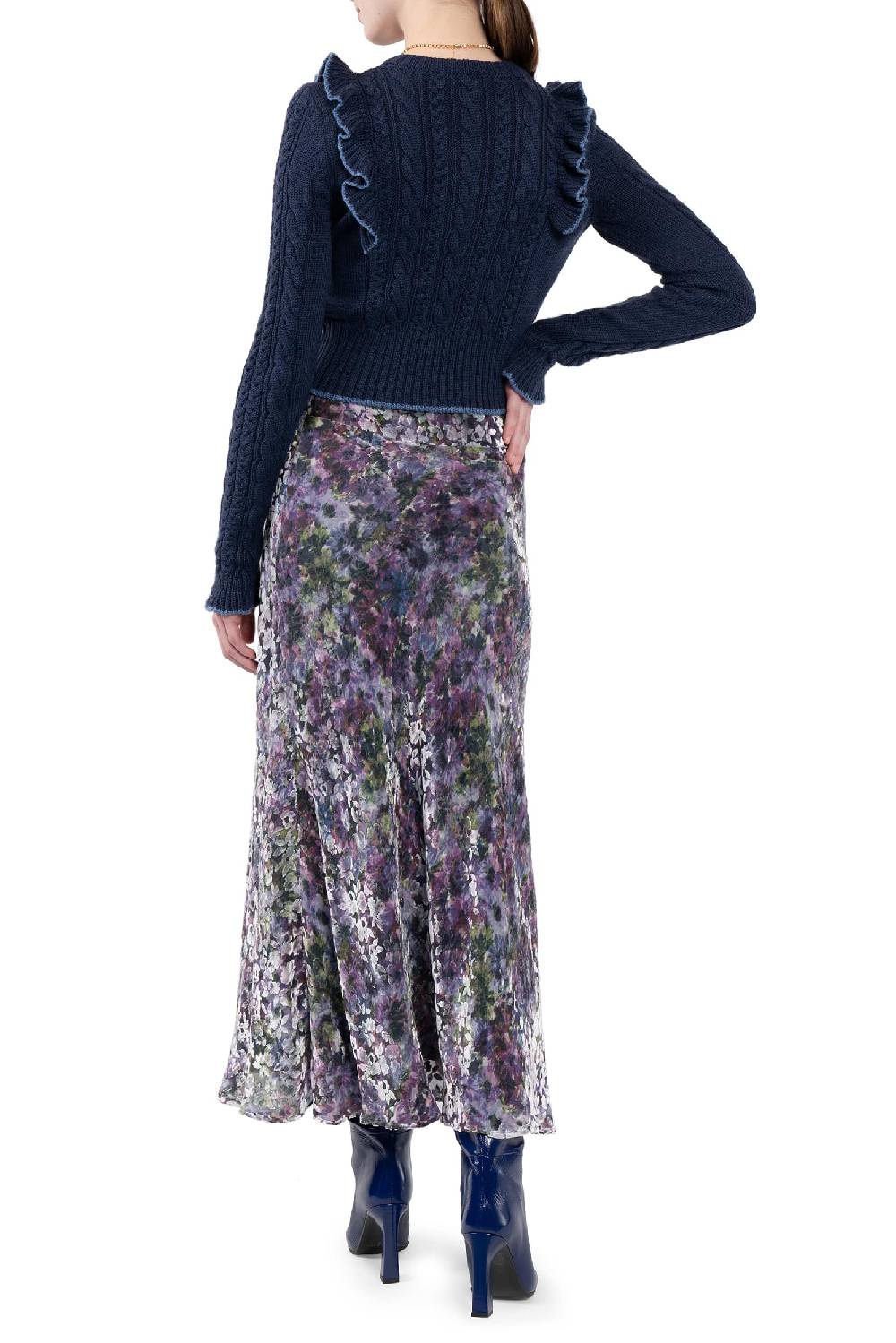 Luisa Beccaria Cardigan con volant In Linea