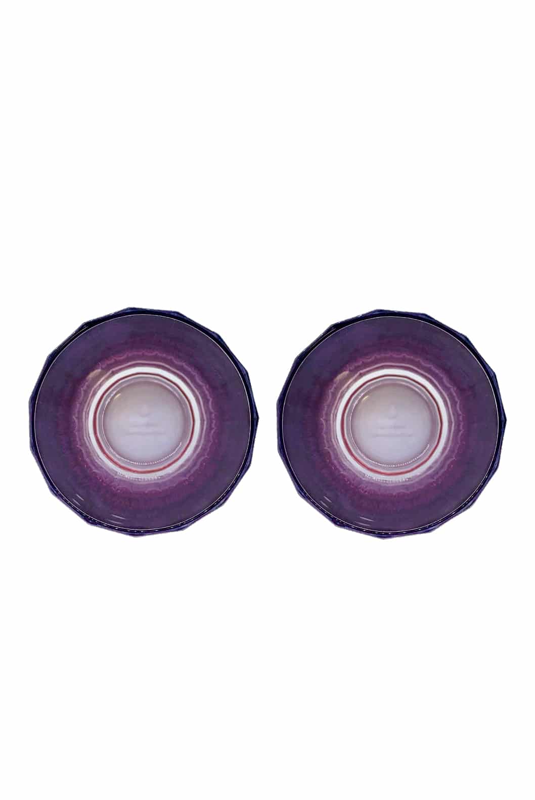Luisa Beccaria Shade Pink To Purple Set Di Due Bicchieri Grandi Duccio Con Base Consegna Veloce