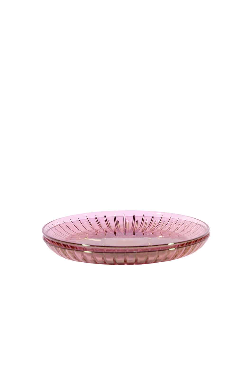 Luisa Beccaria Set Rosa Di Due Piatti Di Frutta Di Vetro