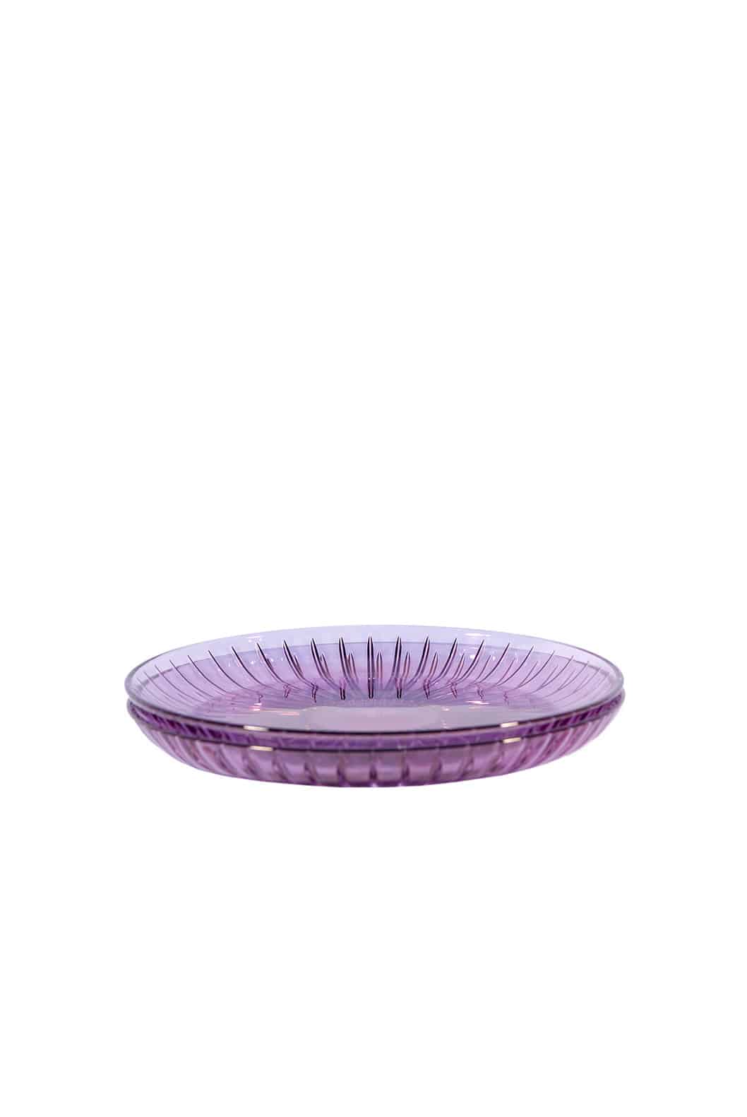 Luisa Beccaria Set Viola Di Due Piatti Di Frutta In Vetro