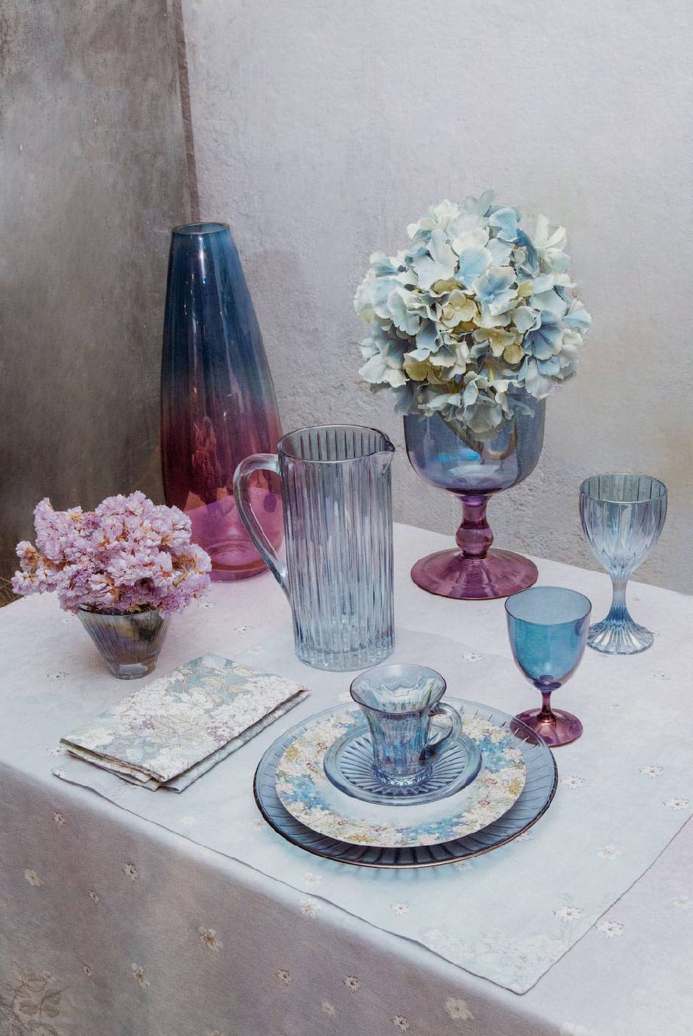 Luisa Beccaria Ombra Viola Al Blu Set Di Due Bicchieri D'acqua Offerta