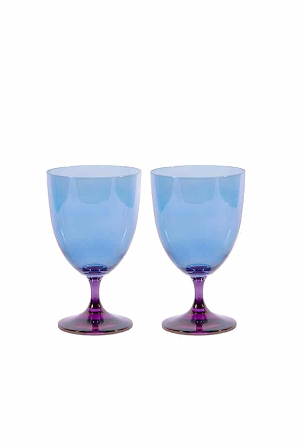 Luisa Beccaria Ombra Viola Al Blu Set Di Due Bicchieri Di Vino
