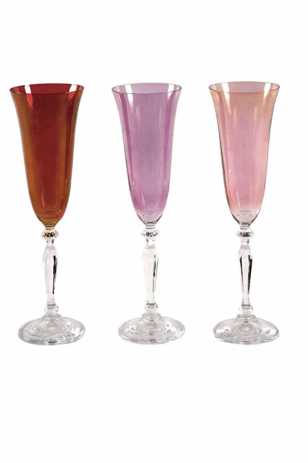 Luisa Beccaria Set Di Sei Flauto Rosso, Viola, Rosa Offerte