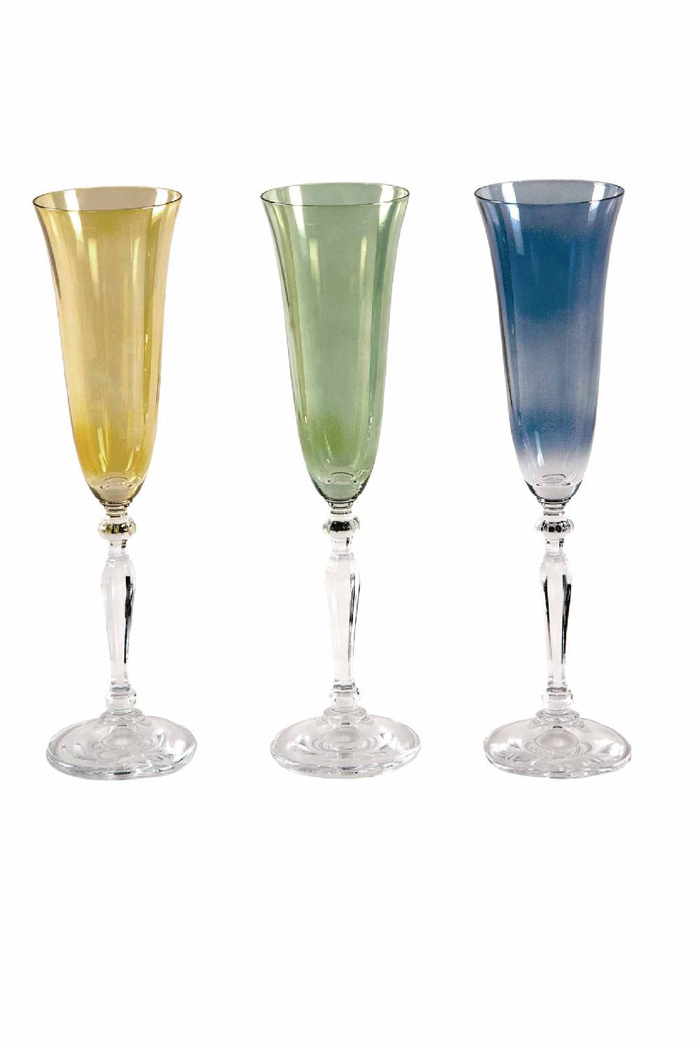 Luisa Beccaria Set Di Sei Flauto Blu, Giallo, Verde Vendita Calda