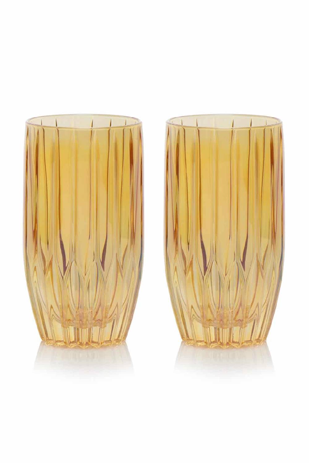 Luisa Beccaria Ambra Set Di Due Bicchieri Tumbler Grandi Nuova