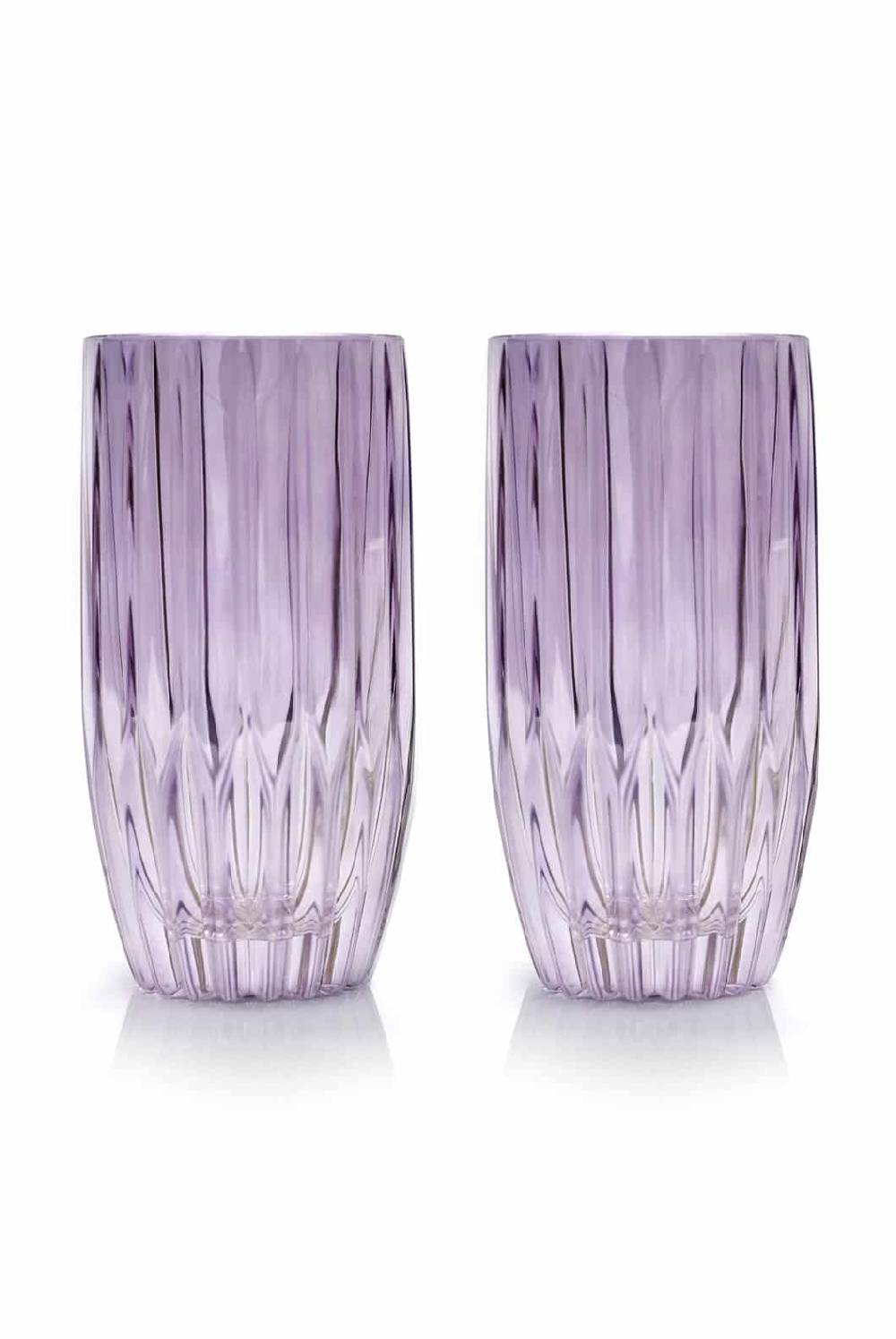 Luisa Beccaria Viola Set Di Due Grandi Bicchieri Tumbler Italy