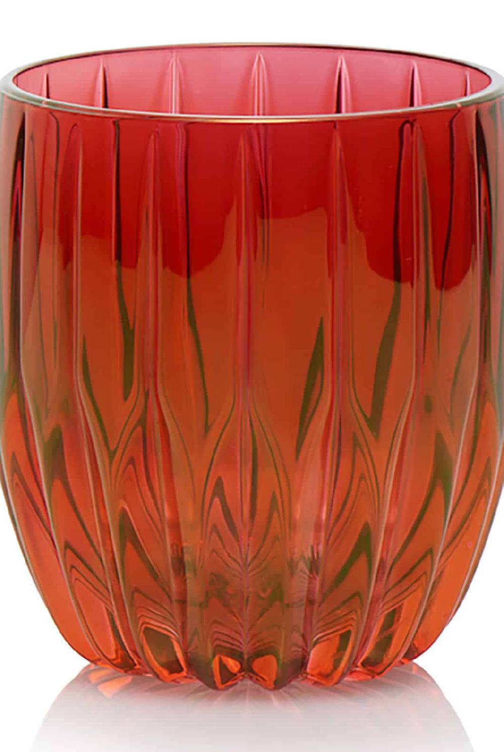 Luisa Beccaria Set Rosso Di Due Piccoli Bicchieri Tumbler In Linea
