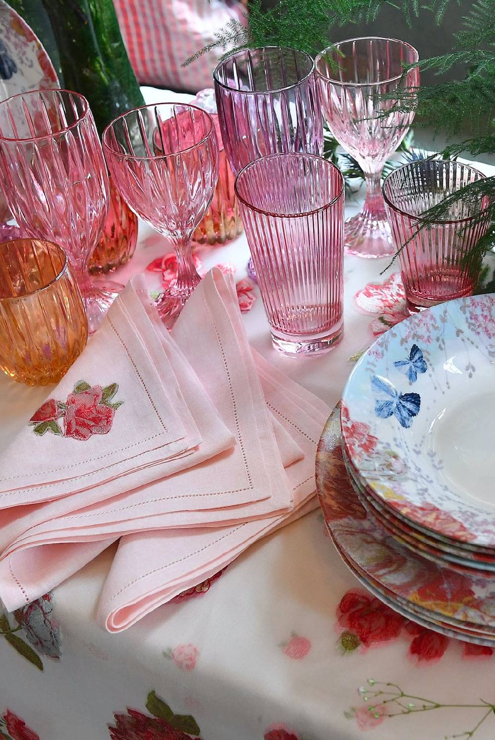 Luisa Beccaria Set Rosa Di Due Bicchieri D'acqua Iside Promozione
