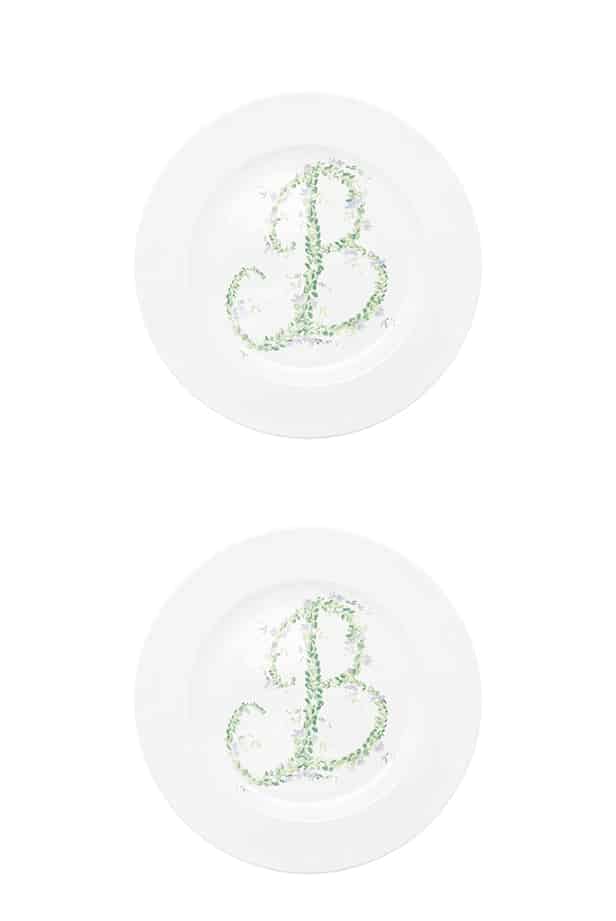 Luisa Beccaria Piatto piano fiori monogramma Soddisfazione Garantita