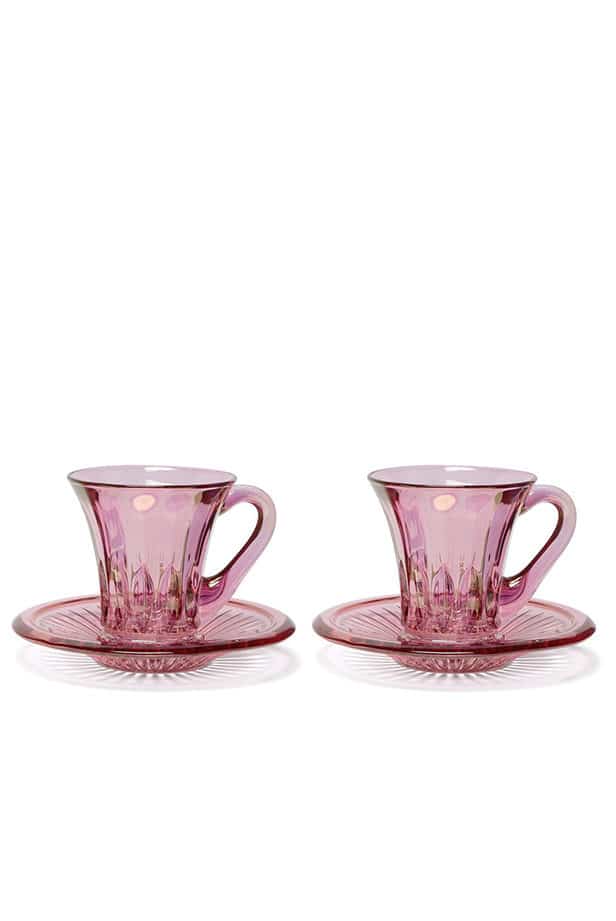 Luisa Beccaria Set Di Due Tazzine Da Caffè Trasparenti Prestige Rosa